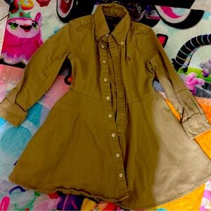 Ralph Lauren Khaki Button-Up Dress- Toddler